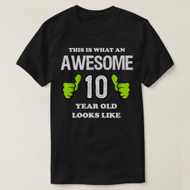 Gift for 10 Year Old Boy  Awesome 10 Year Old Pull T-Shirt (Design Front)