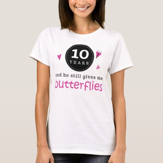 Gift For 10th Wedding Anniversary Butterfly T-Shirt