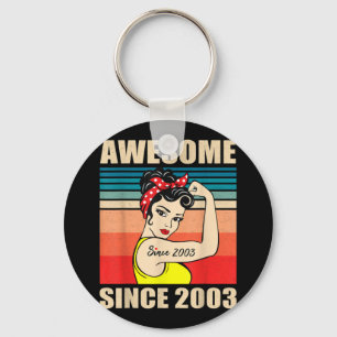 Gift for 18 Years Old Women Vintage 18th Birthday Keychain