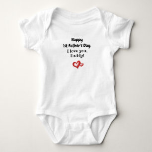 Gift for 1st Father's Day, I love you Daddy, Custo Baby Bodysuit
