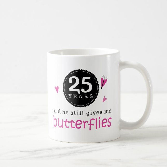 Gift For 25th Wedding Anniversary Butterfly Coffee Mug (Right)