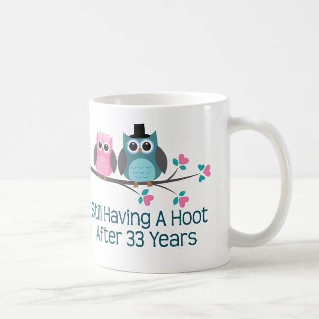Gift For 33rd Wedding Anniversary Hoot Coffee Mug (Right)