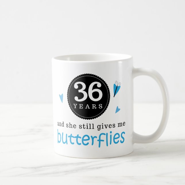 Gift For 36th Wedding Anniversary Butterfly Coffee Mug (Right)