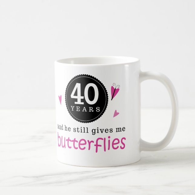 Gift For 40th Wedding Anniversary Butterfly Coffee Mug (Right)