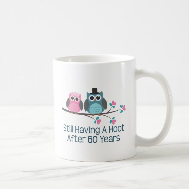 Gift For 60th Wedding Anniversary Hoot Coffee Mug (Right)