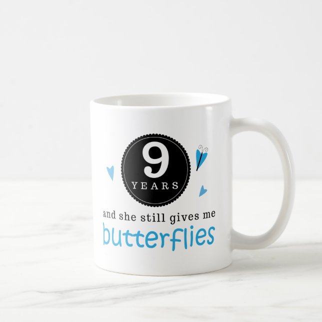 Gift For 9th Wedding Anniversary Butterfly Coffee Mug (Right)
