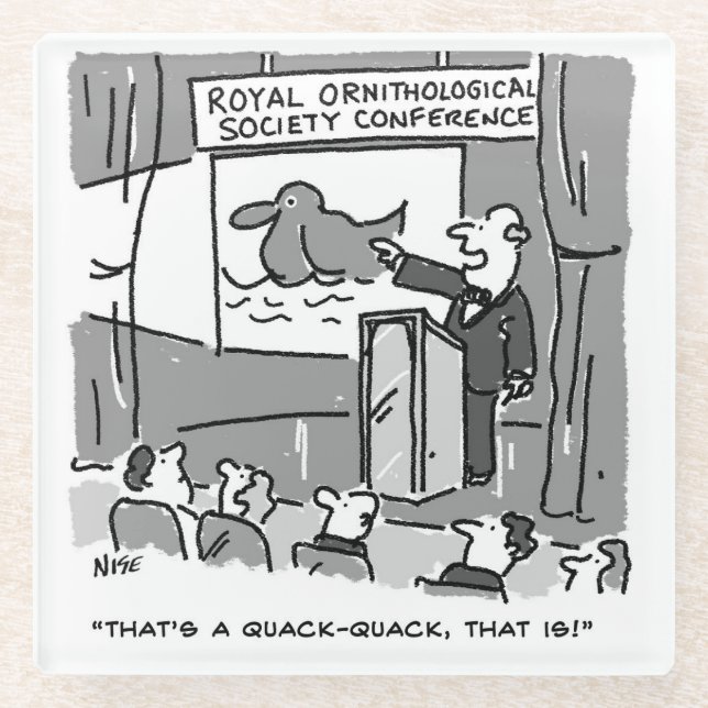 Gift for a Birdwatcher or Birder. Funny Glass Coaster (Front)