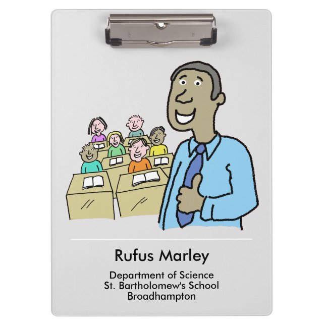 Gift for a Black Male Teacher. Teacher Clipboard (Front)