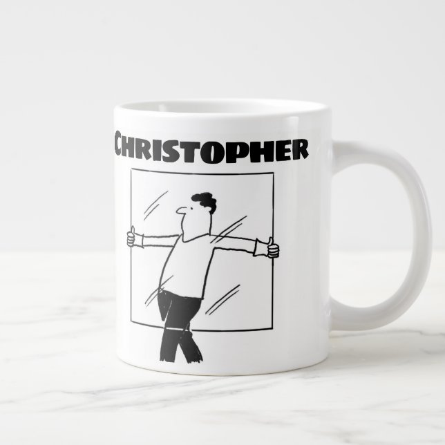 Gift for a Glazier with Name Large Coffee Mug (Right)