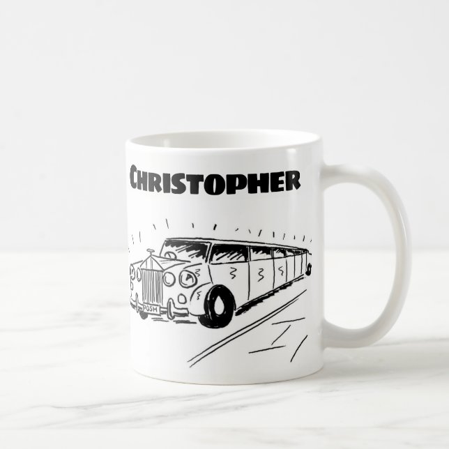 Gift for a Limousine Chauffeur with Name Coffee Mug (Right)