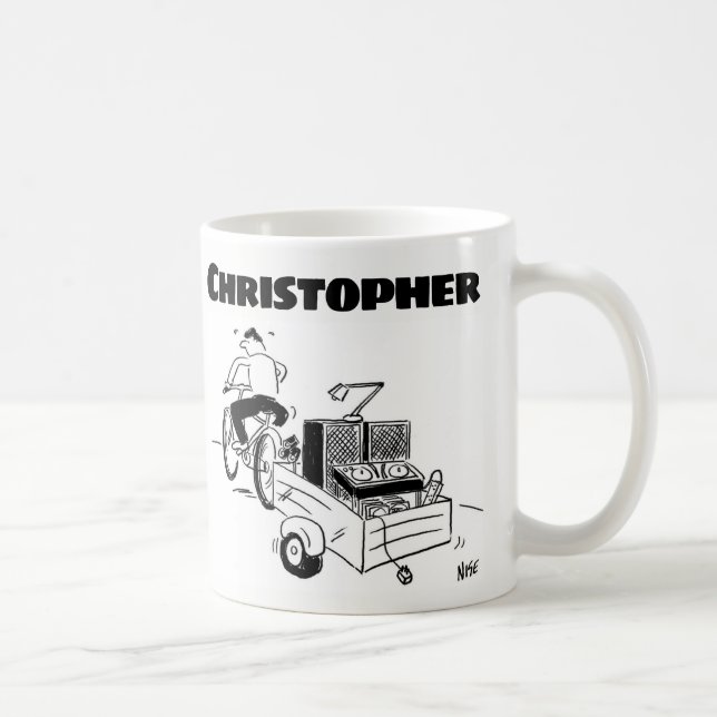 Gift for a Mobile DJ with Name Coffee Mug (Right)