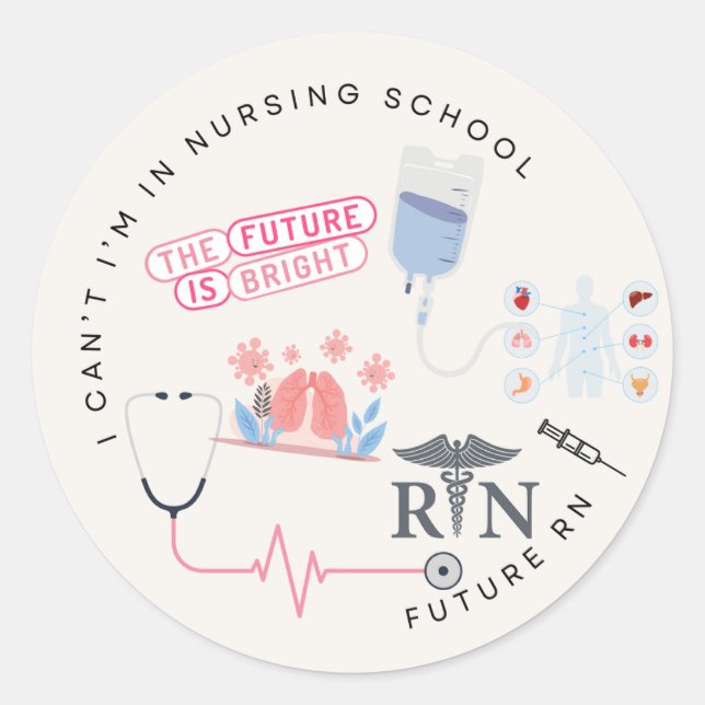 Gift for a nursing student friend classic round sticker (Front)