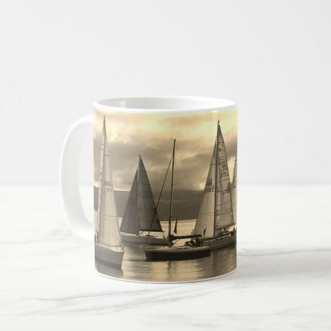 Gift for a Sailor. Yachting Coffee Mug (Front Left)