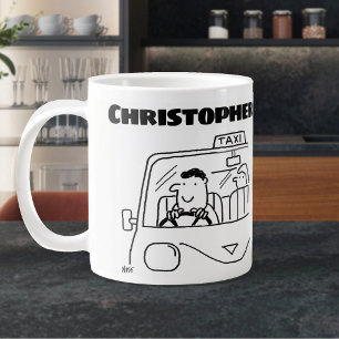 Gift for a Taxi Driver with Name Large Coffee Mug
