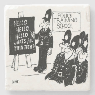 Gift for a UK Policeman - Police College Cartoon Stone Coaster