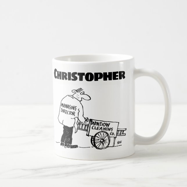 Gift for a Window Cleaner with Name Coffee Mug (Right)