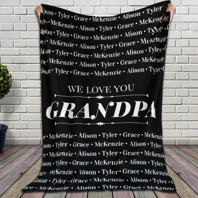 Gift for Anyone with Family Member Names Pattern Sherpa Blanket (Creator Uploaded)