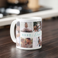 Gift For Best Dad Ever Family Photo Collage Aqua