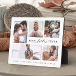 Gift For Best Father Ever Family Photo Collage Plaque<br><div class="desc">Show your amazing father just how wonderful and loved he is with our stylish "Best Father Ever" custom 5 photo collage plaque. The design features "Best Father Ever" in stylish black typography design and customized with 5 of your own special family photos. Great gift for father's day, birthday, anniversary, and...</div>