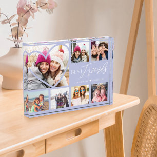 Gift For Best Friends 7 Photo Collage Heart BFFs Block