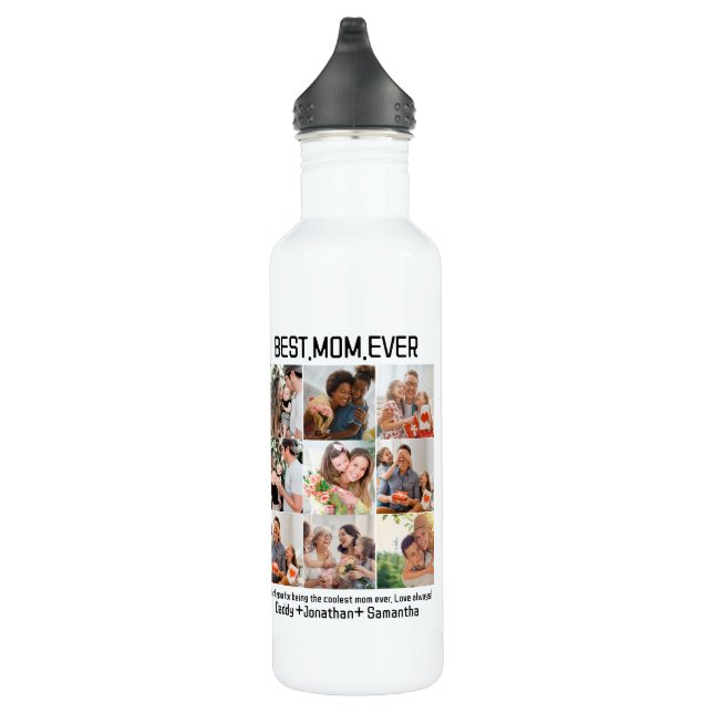 Gift For Best Mom Ever Family Photo Collage 710 Ml Water Bottle (Right)