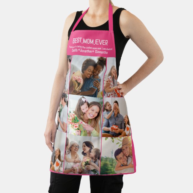 Gift For Best Mom Ever Family Photo Collage Apron (Insitu)