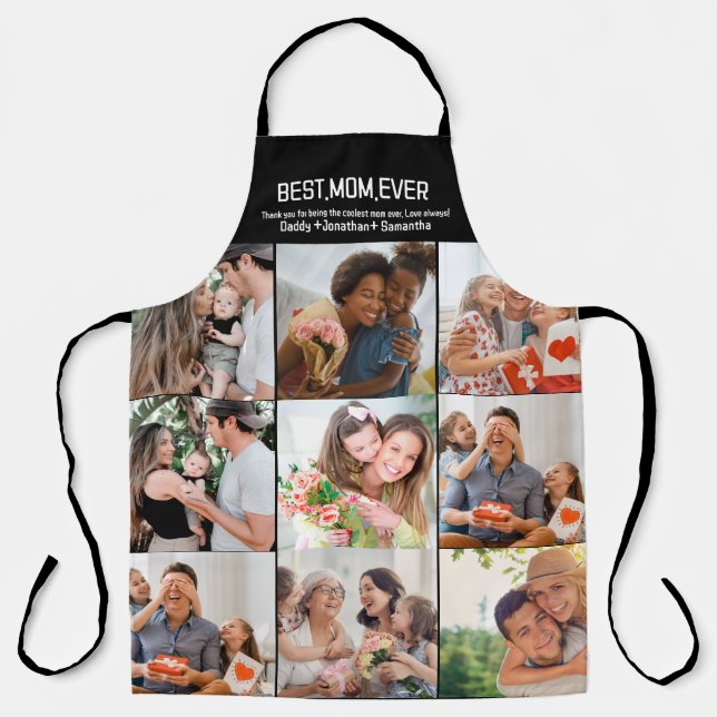 Gift For Best Mom Ever Family Photo Collage Apron (Front)