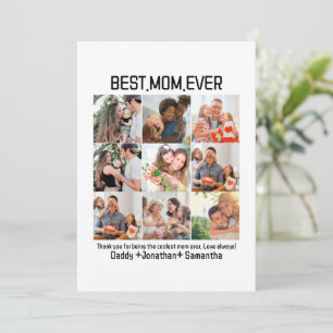 Gift For Best Mom Ever Family Photo Collage Holiday Card
