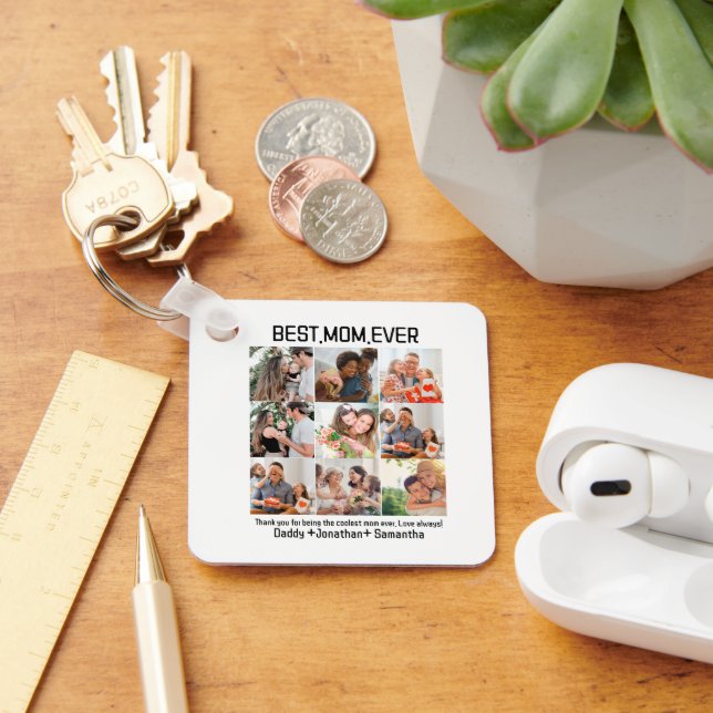 Gift For Best Mom Ever Family Photo Collage Keychain (Desk)