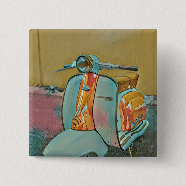 Gift for biker 2 inch square button (Front)