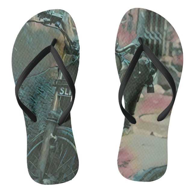 Gift for bikers flip flops (Footbed)