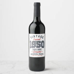 Gift for Born in 1950 Wine Label