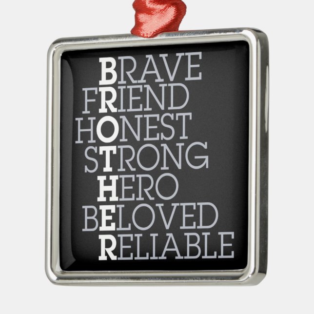 Gift for Brother Metal Ornament (Left)