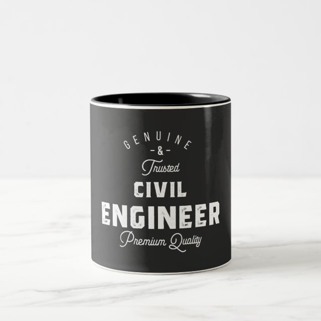 Gift for Civil Engineer Two-Tone Coffee Mug (Center)