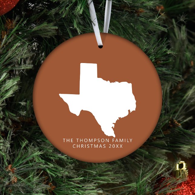 Gift For Couples Friends Clients Texas Christmas Ceramic Ornament (Creator Uploaded)