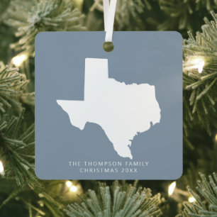 Gift For Couples Friends Clients Texas Christmas Metal Ornament