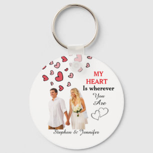 Gift For Couples Wedding personalized photo Keychain