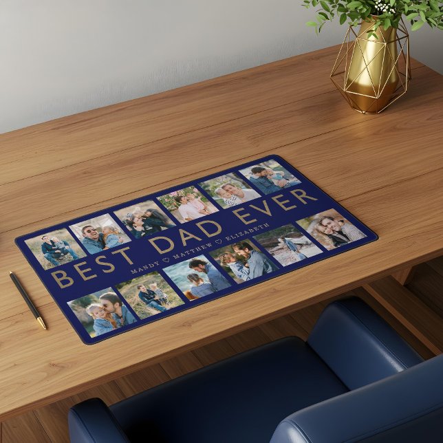 Gift for Dad | Best Dad Ever Family Photo Collage Desk Mat (Gift for Dad | Best Dad Ever Family Photo Collage Desk Mat)