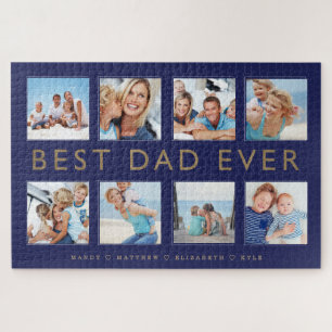Gift for Dad   Best Dad Ever Photo Collage Jigsaw Puzzle
