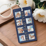 Gift for Dad | Best Dad Ever Photo Collage Keychain<br><div class="desc">Give a beautiful personalized gift to your father that he'll cherish. Special personalized photo collage keychain to display your own special family photos and memories. Our design features a simple 8 photo collage grid design with "best dad ever" designed in modern faux gold font. Each photo is framed with a...</div>