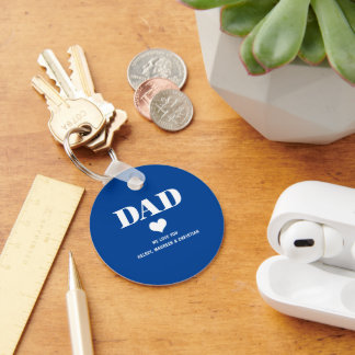 Gift for Dad Blue Keychain