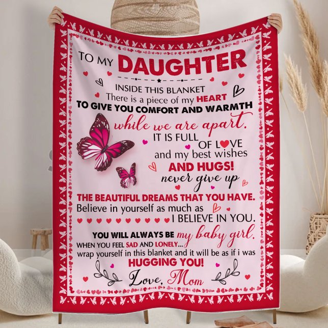  Gift for Daughter, All Season for Birthday Fleece Blanket (Creator Uploaded)