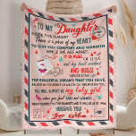 Gift for Daughter, For Birthday Fleece Blanket<br><div class="desc">Gift for Daughter,  For Birthday Anniversaries Mother's Day.
Add a personal touch to the coziness of this plush fleece blanket. Made to feel incredibly soft to the touch and keep anyone warm on a chilly day,  these blankets come in 3x sizes and cover all your needs.</div>