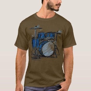 gift for drummer Drawing drums  T-Shirt