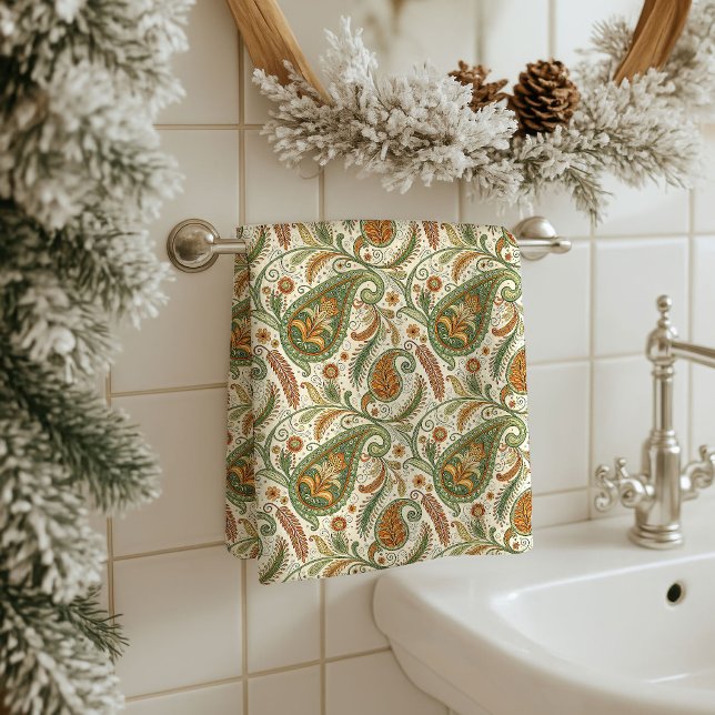 Gift for Elders Earthy Boho Paisley Bath Accent (Gift for Elders Earthy Boho Paisley Bath Accent)