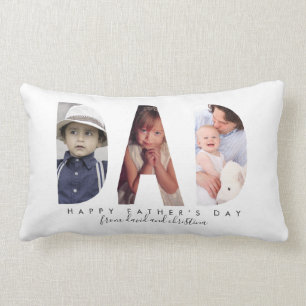 Gift for Father's Day Personalized Photo Collage Lumbar Pillow