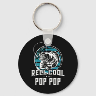 Gift For Fathers Day Tee - Reel Cool Pop Pop Fishi Keychain