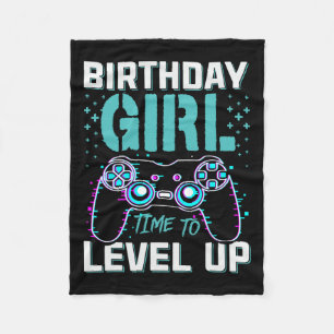Gift For Girl Time To Level Up Cool Video Game Bda Fleece Blanket