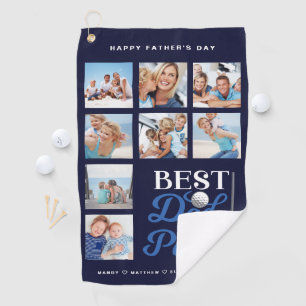 Gift for Golf Dad   Best Dad By Par Photo Collage Towel