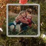 Gift for Grandma | Grandkids Photo Christmas Metal Ornament<br><div class="desc">Give Grandma a gift she'll love this year with a classic,  custom photo ornament to decorate her tree year after year. Enjoy the sweet faces of your children or grandchildren on your tree this year with this simple and sweet photo ornament! Classic,  photo only ornament.</div>